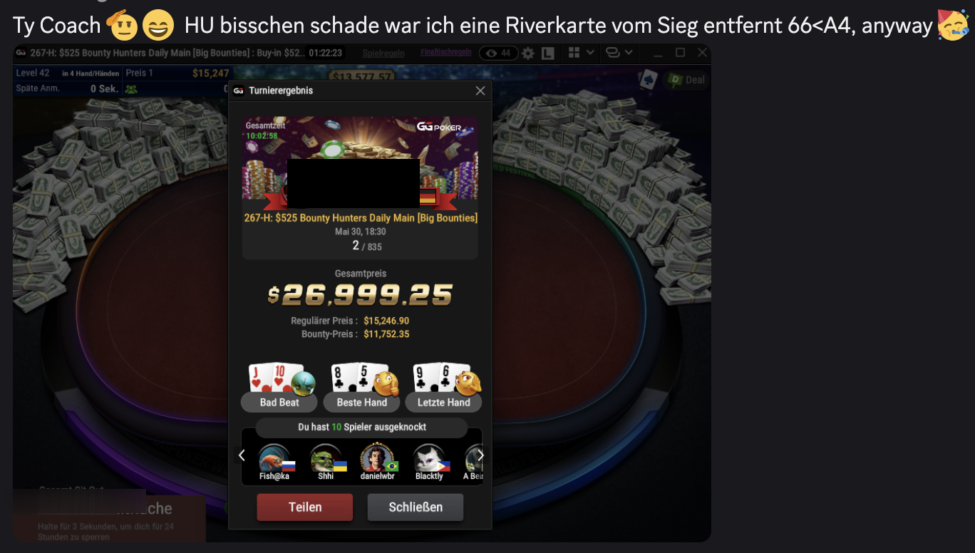 Student tournament win